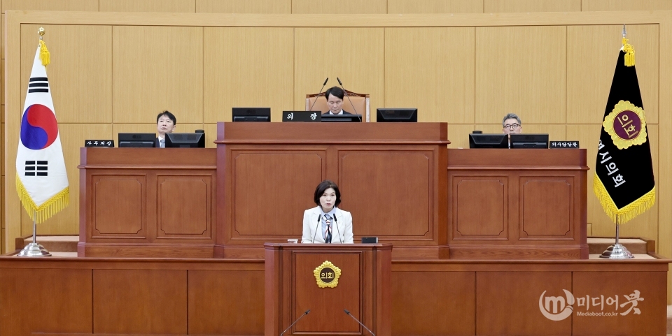 제276회 임시회 제1차 본회의에서 5분발언을 하고 있는 이금선 의원. 대전시의회 제공